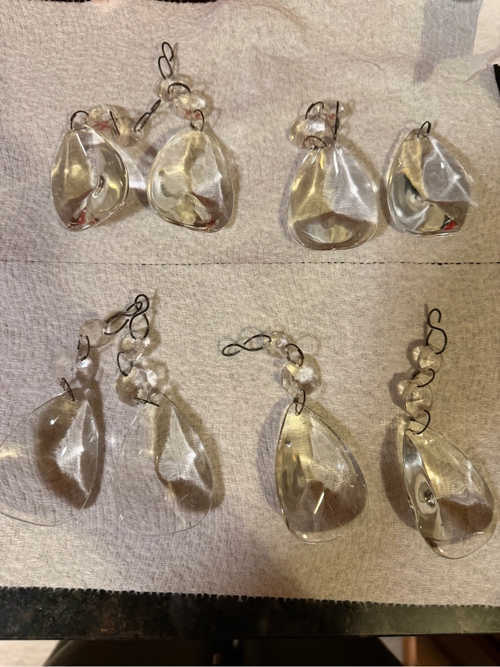 Vintage Leaded Glass Crystal Chandelier Prism Lot, Unique Design